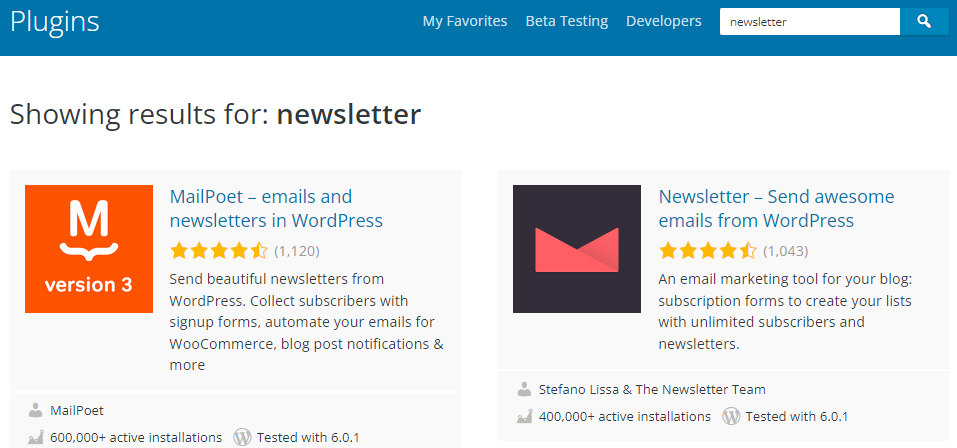 plugin per newsletter